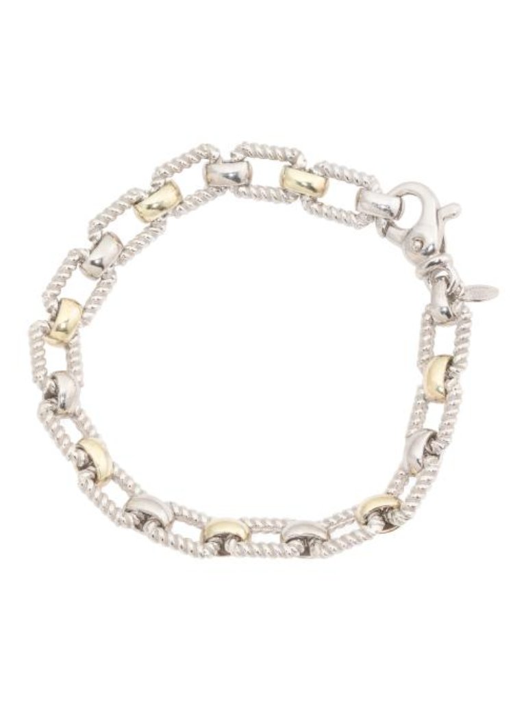 Mia Fiore Made In Italy 14kt Gold Sterling Silver Oval Link Bracelet